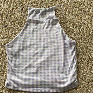 Gaze purple and white checkered tank womens xs